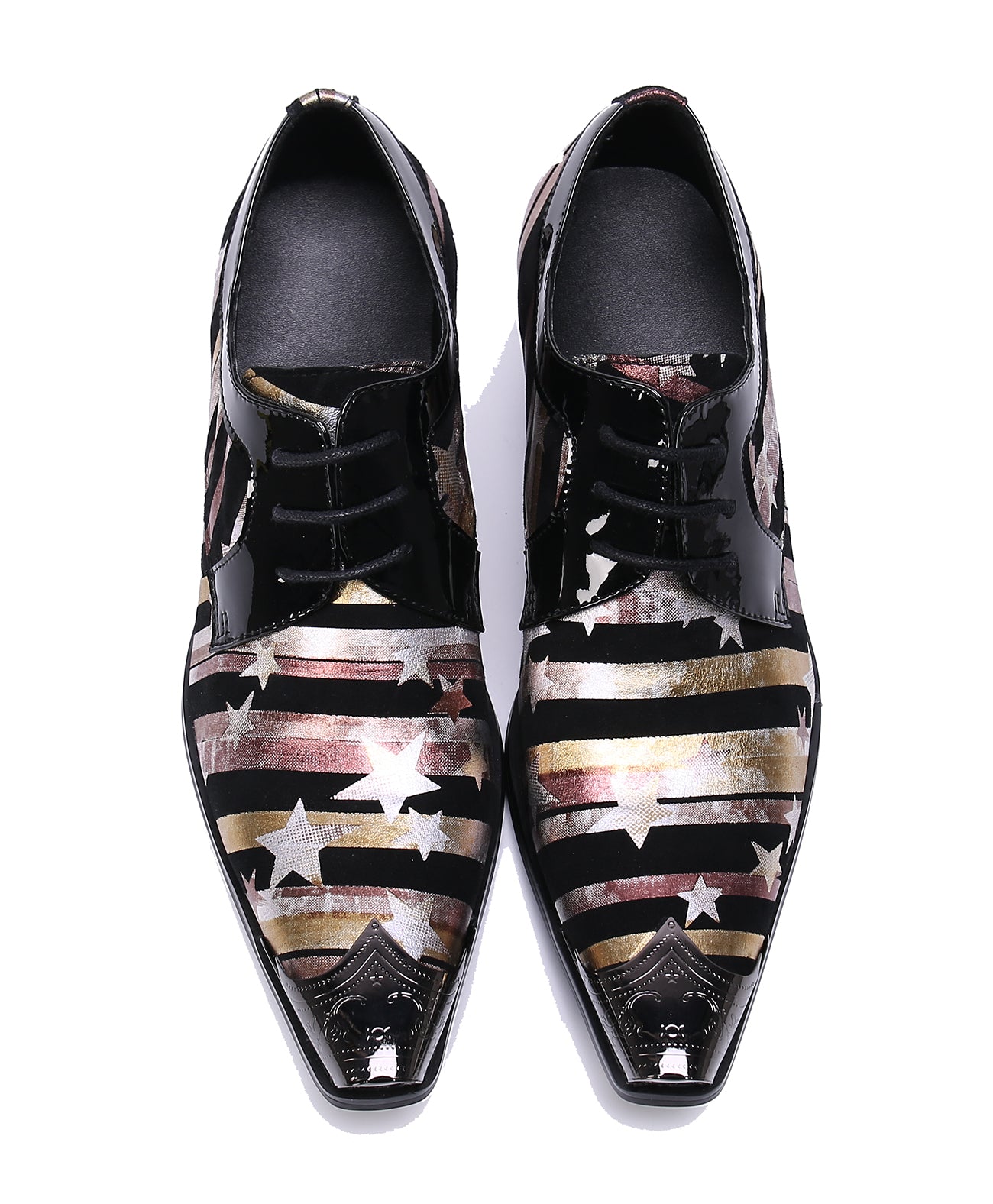 Zapatos occidentales de cuero con punta lisa y punta metálica para hombre