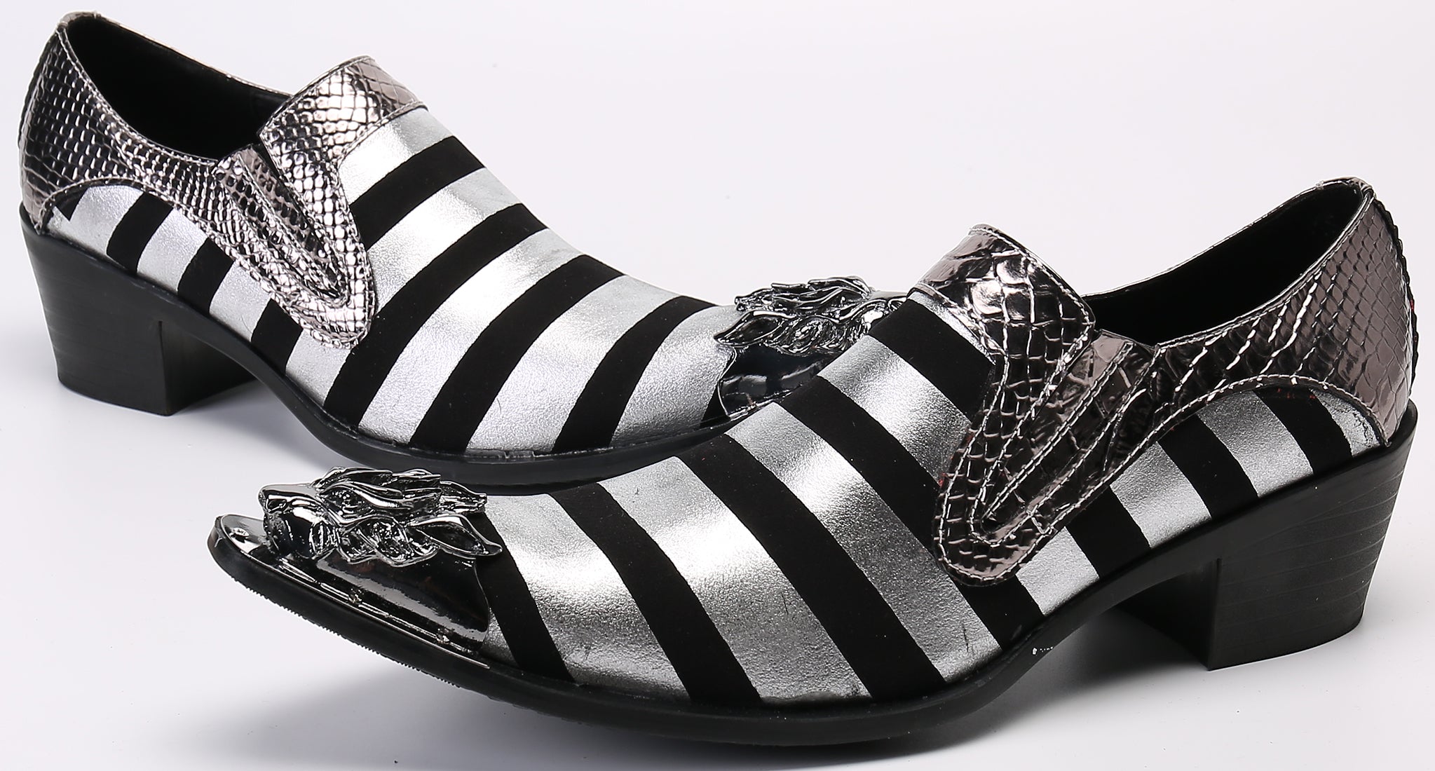 Men's Two Toned Metal Tip Western Loafers