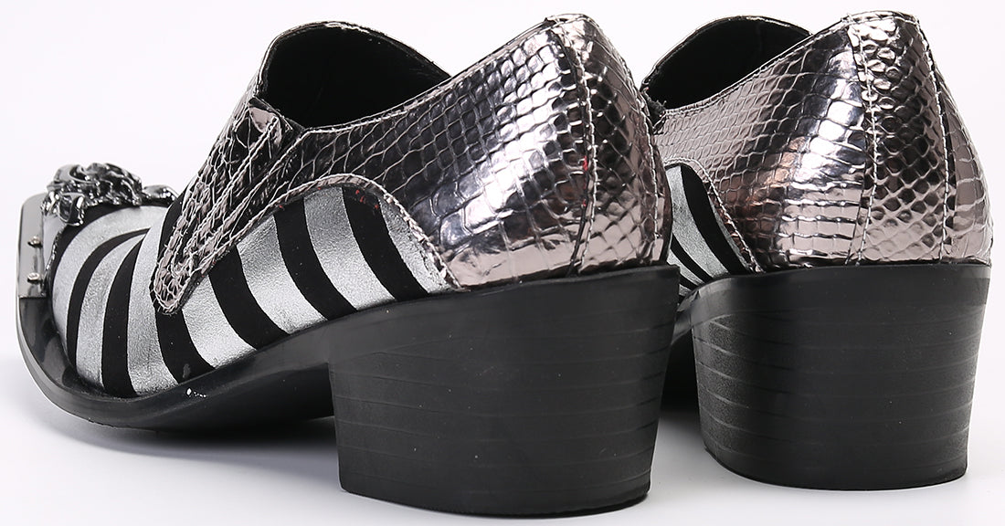 Men's Two Toned Metal Tip Western Loafers