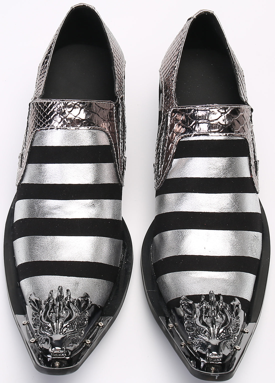 Men's Two Toned Metal Tip Western Loafers