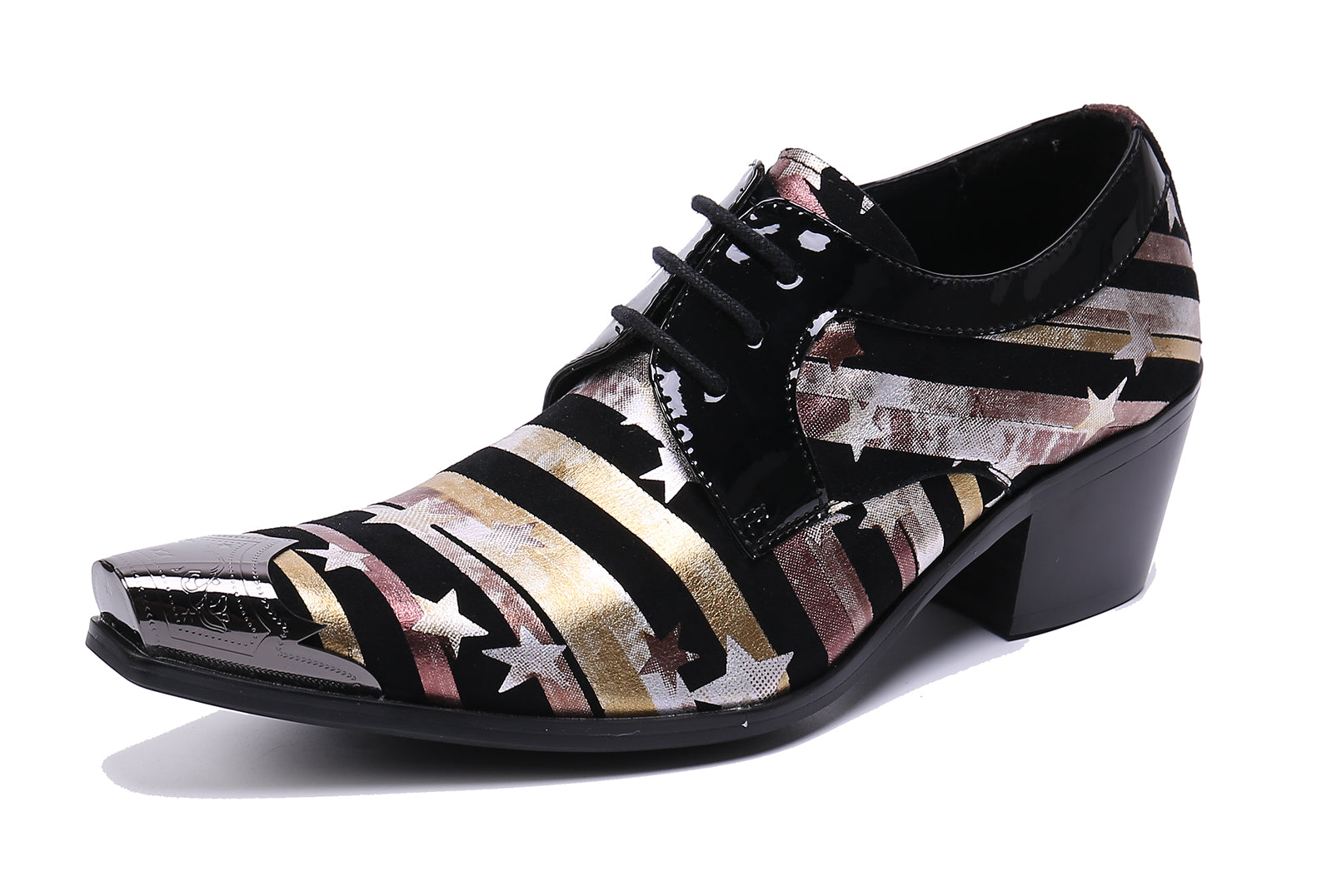 Zapatos occidentales de cuero con punta lisa y punta metálica para hombre