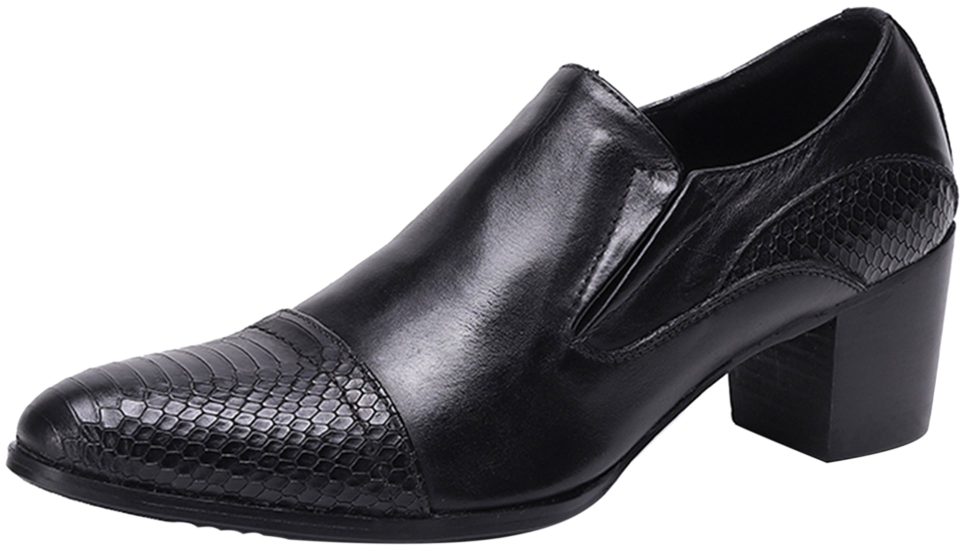 Zapatos de salón de ópera de piel con tacón cubano para hombre