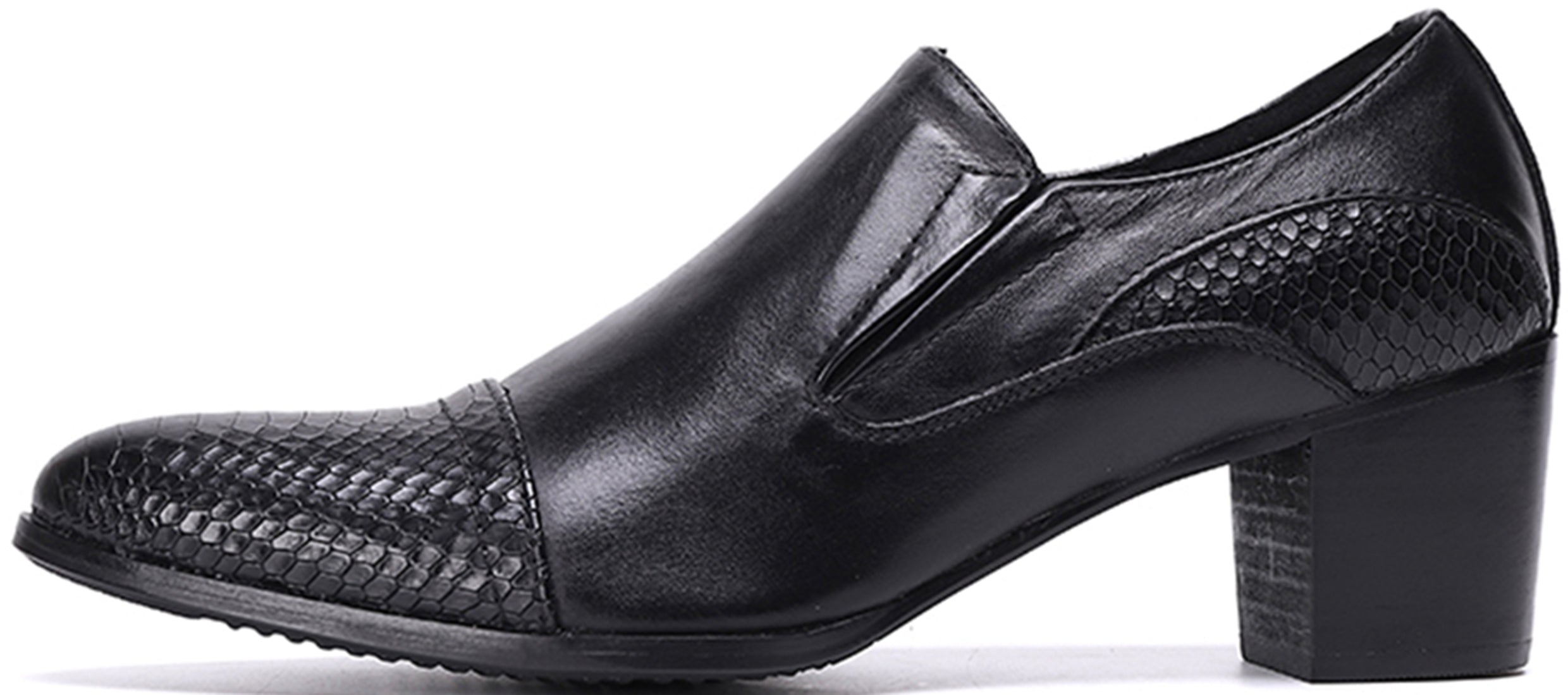 Zapatos de salón de ópera de piel con tacón cubano para hombre
