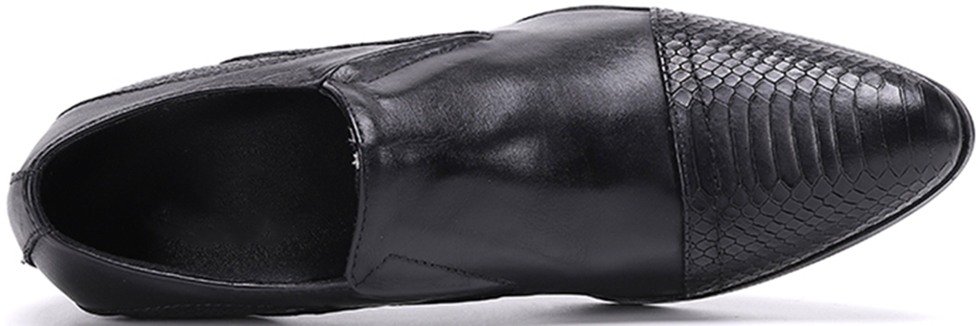 Zapatos de salón de ópera de piel con tacón cubano para hombre