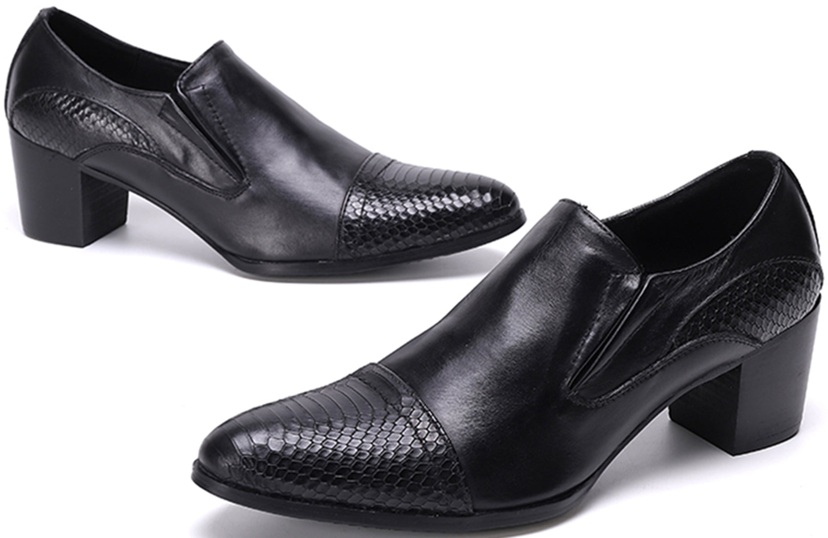 Zapatos de salón de ópera de piel con tacón cubano para hombre
