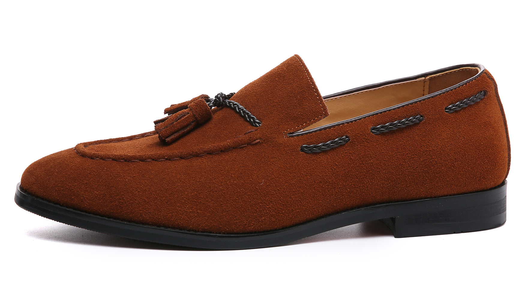 Mocasines con puntera de bicicleta y borlas para hombre