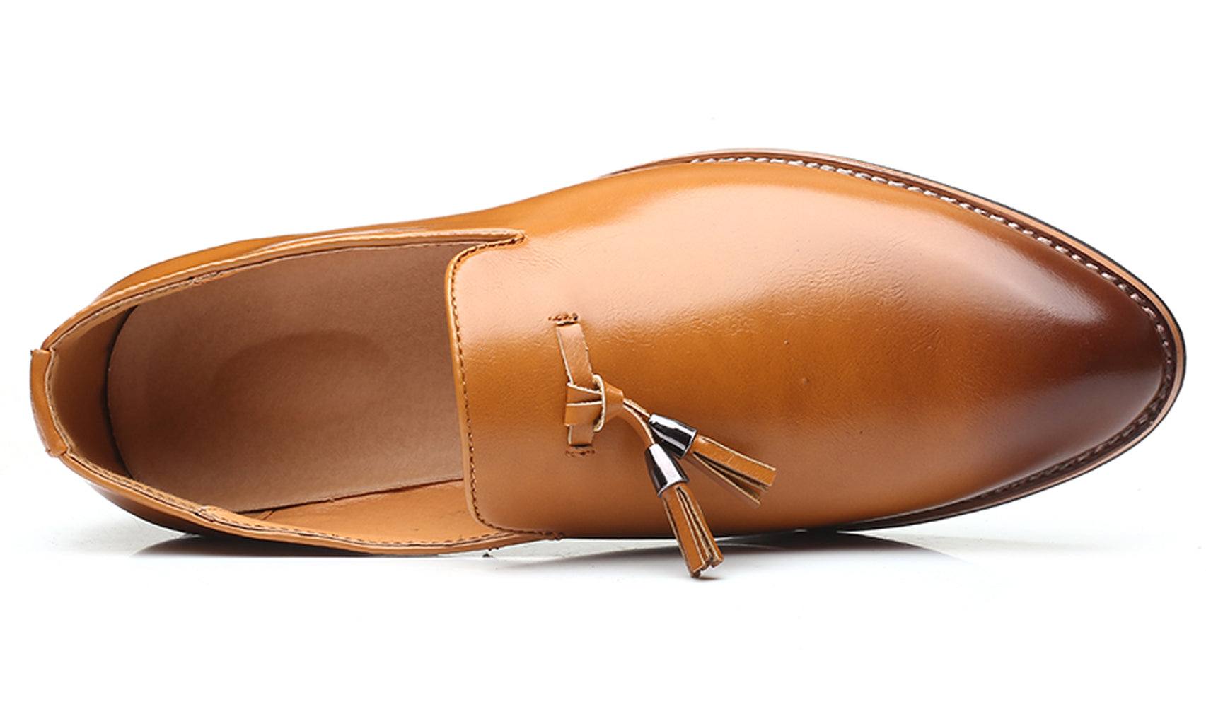 Mocasines clásicos con borlas lisas para hombre 