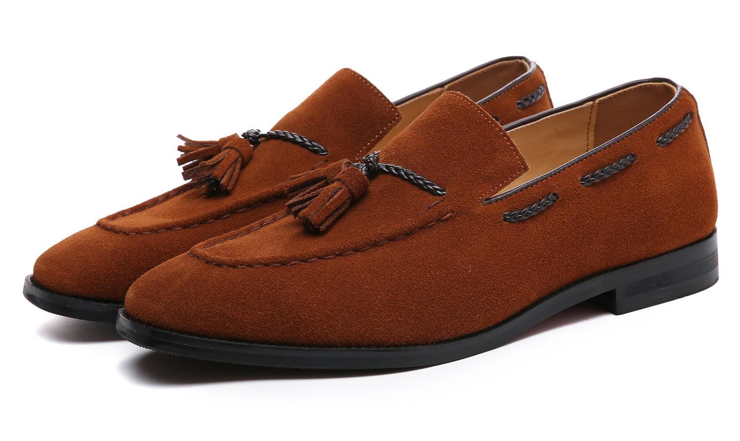 Mocasines con puntera de bicicleta y borlas para hombre