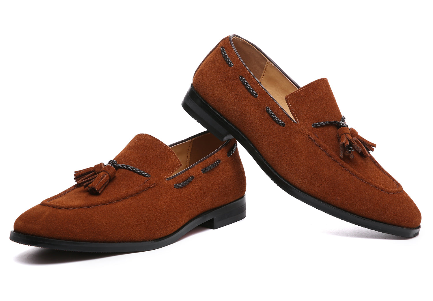 Mocasines con puntera de bicicleta y borlas para hombre