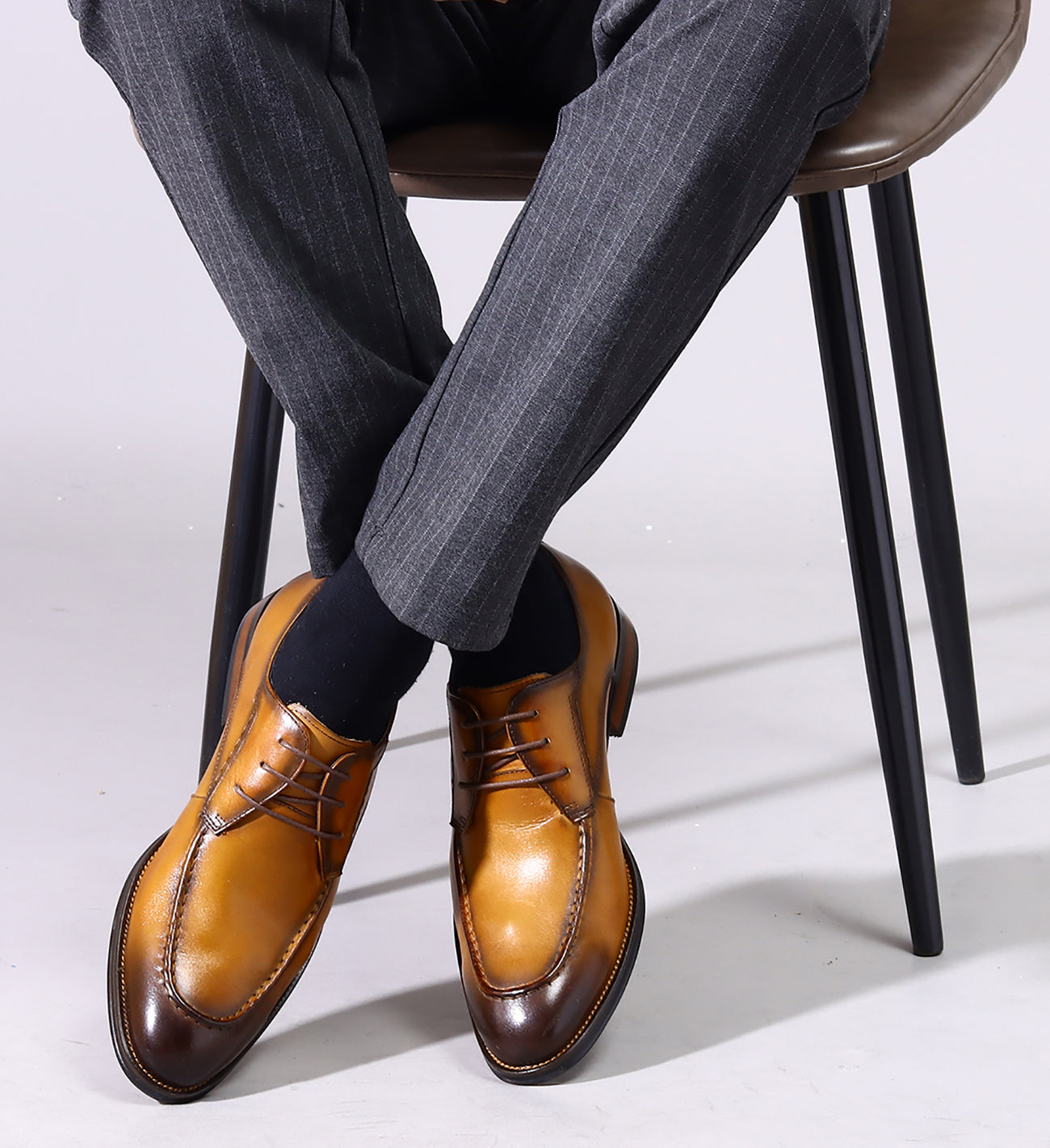 Men's Lace-up Wingtip Leather Derby
