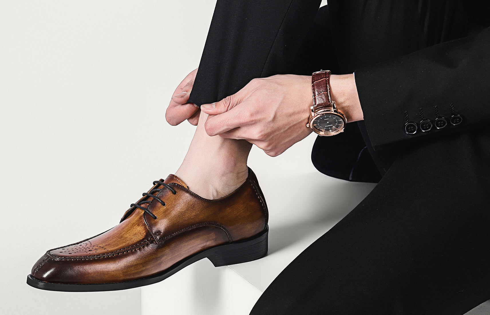 Men's Formal Leather Brogue Derby