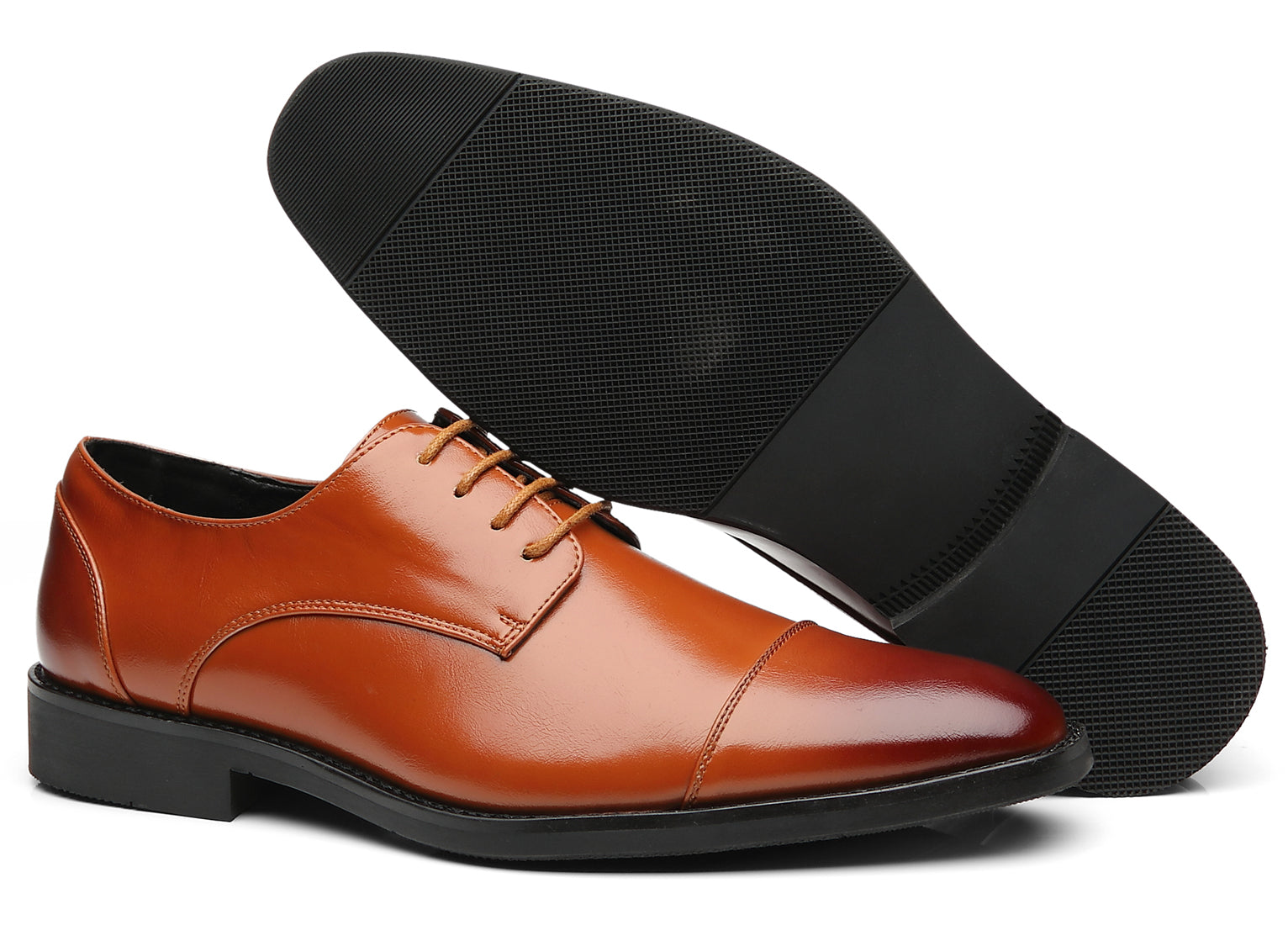 Zapatos Derby clásicos con punta lisa y puntera para hombre