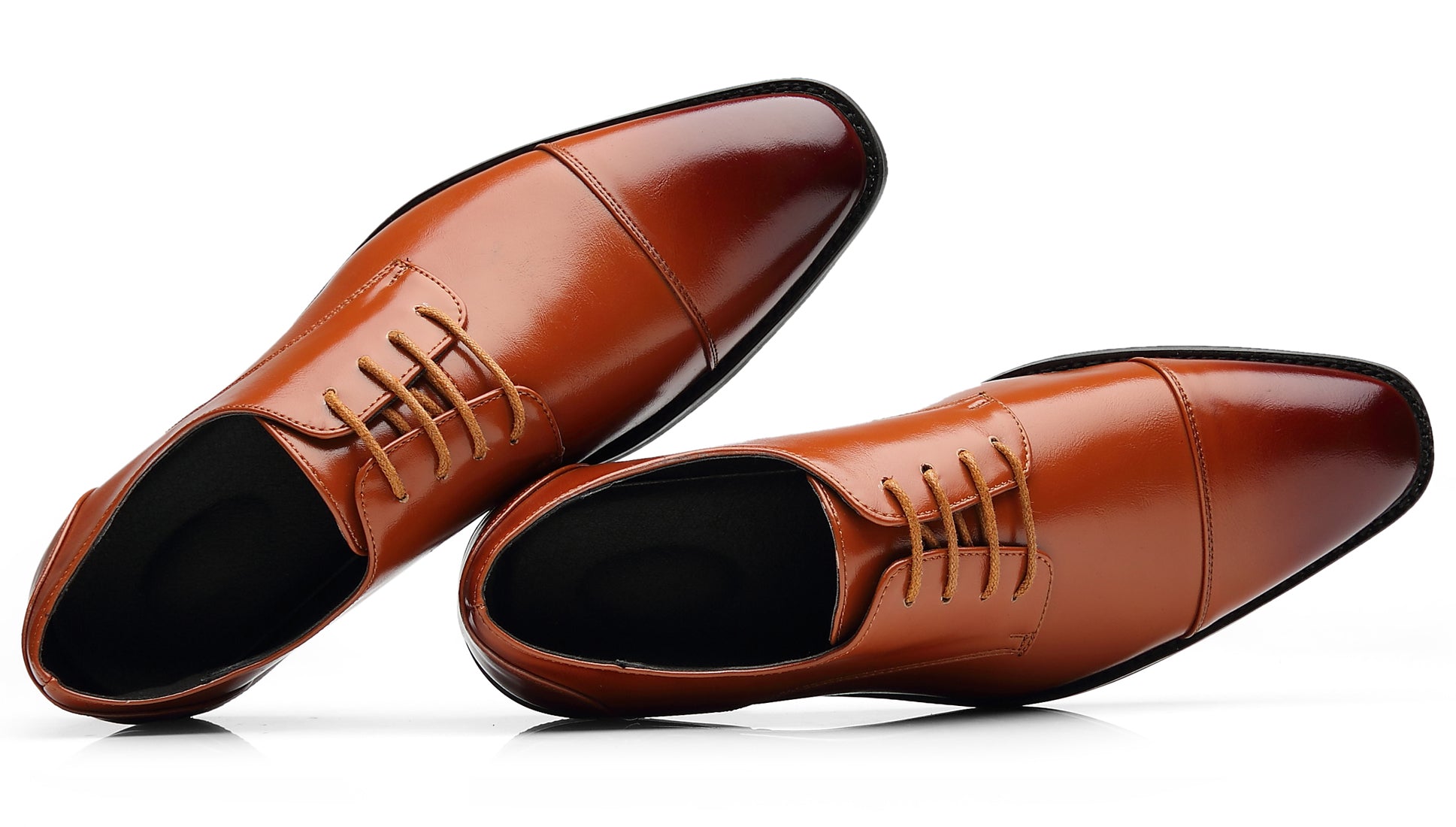 Zapatos Derby clásicos con punta lisa y puntera para hombre