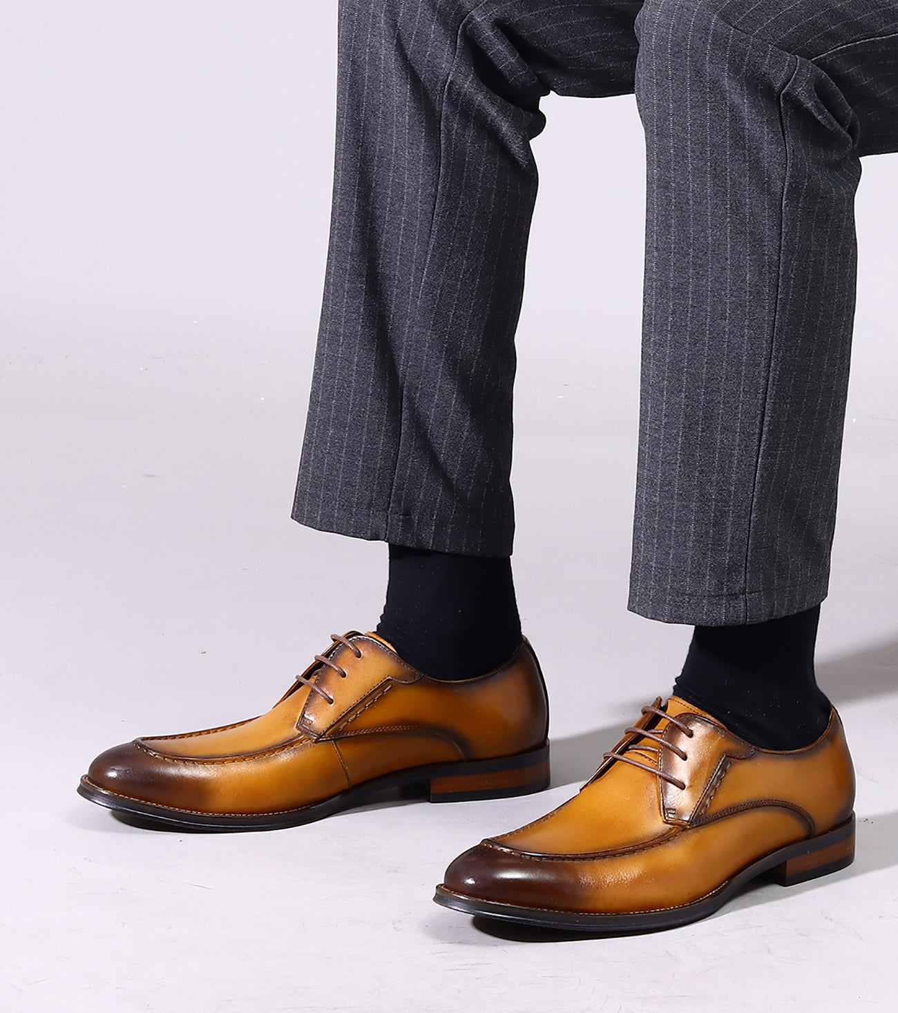 Men's Lace-up Wingtip Leather Derby