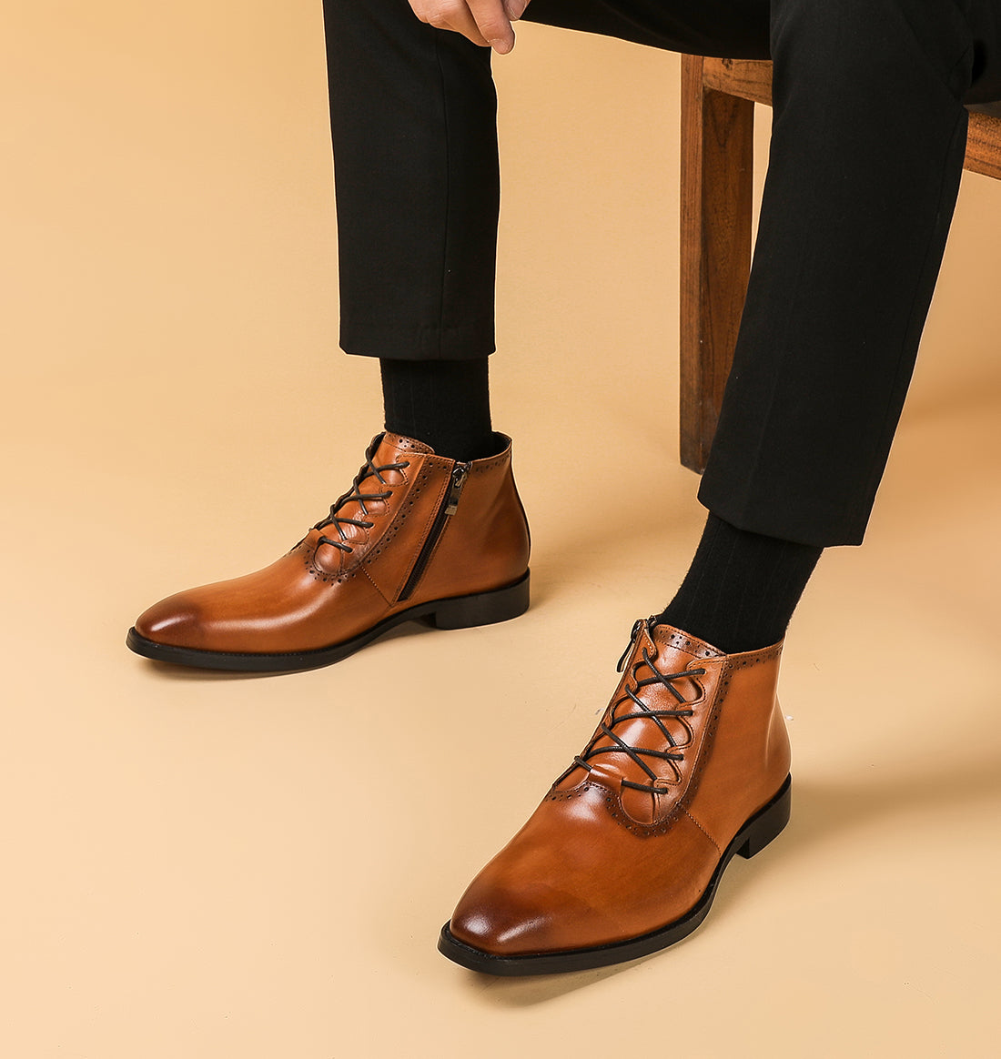 Men's Zipper Formal Dress Boots