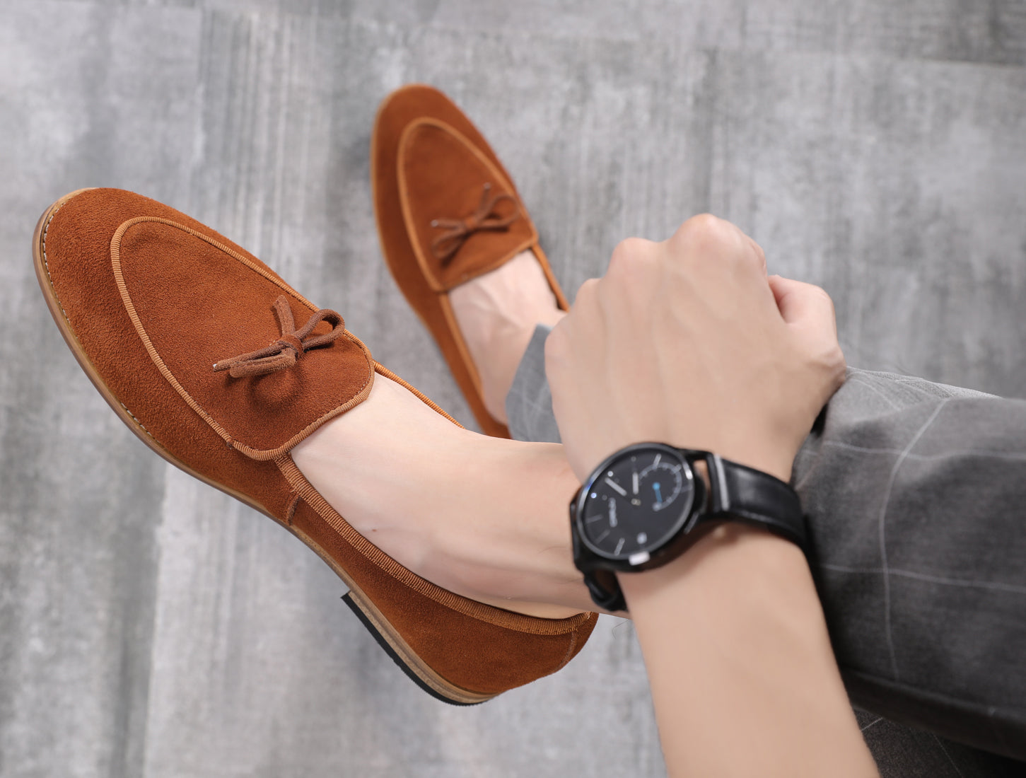 Mocasines informales con lazo para hombre 