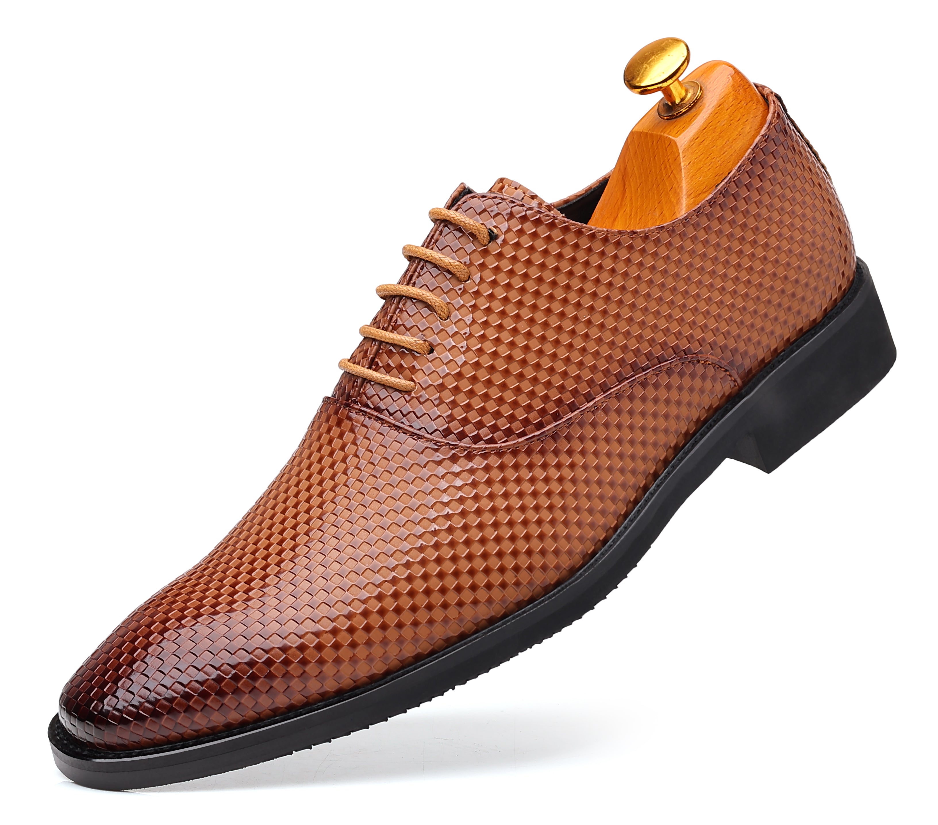Zapatos Oxford lisos a cuadros para hombre