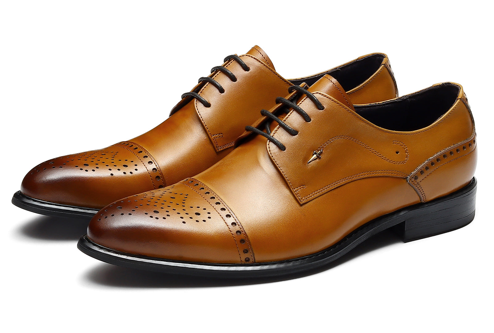 Derby de cuero con punta puntiaguda para hombre
