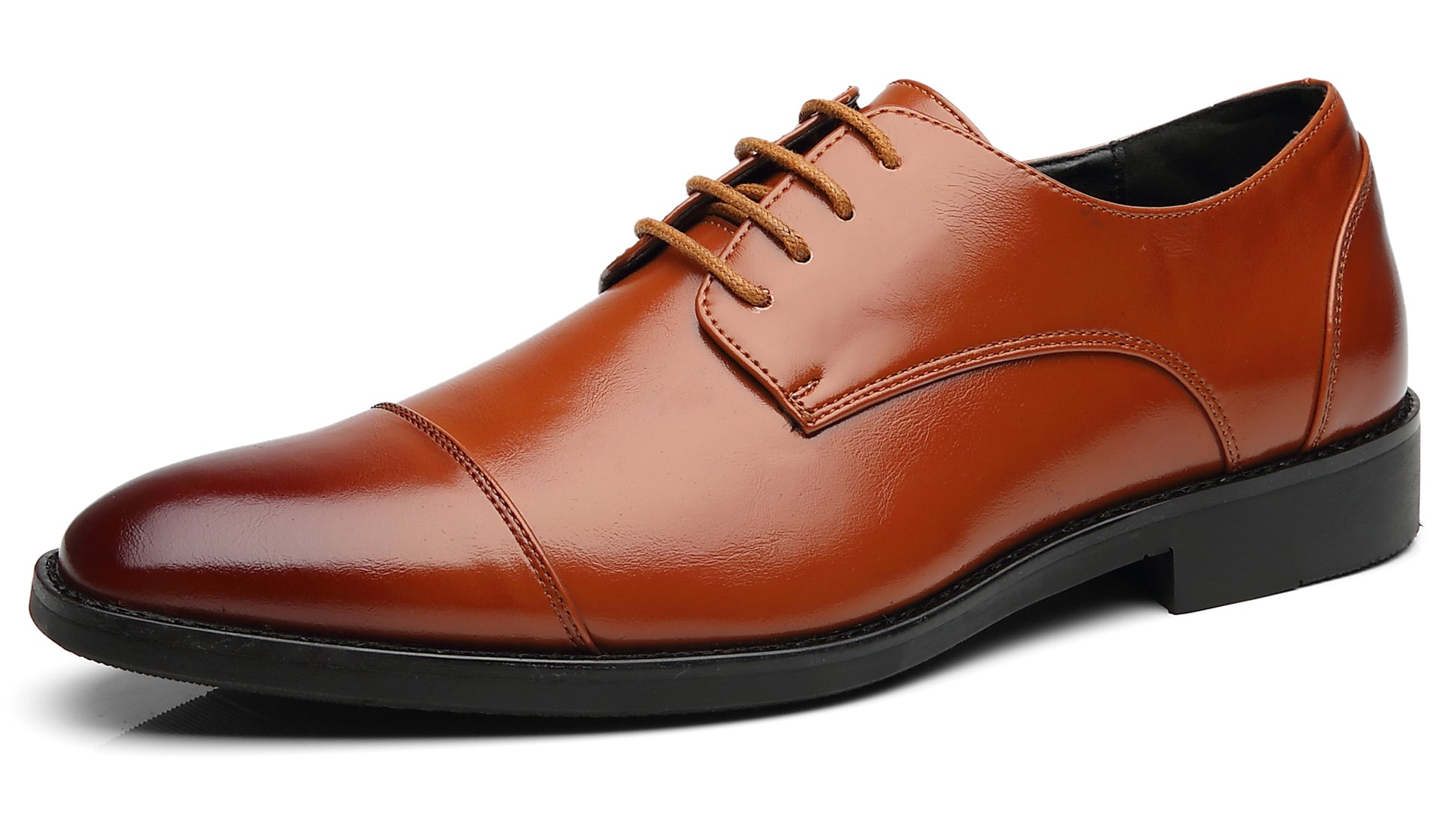 Zapatos Derby clásicos con punta lisa y puntera para hombre