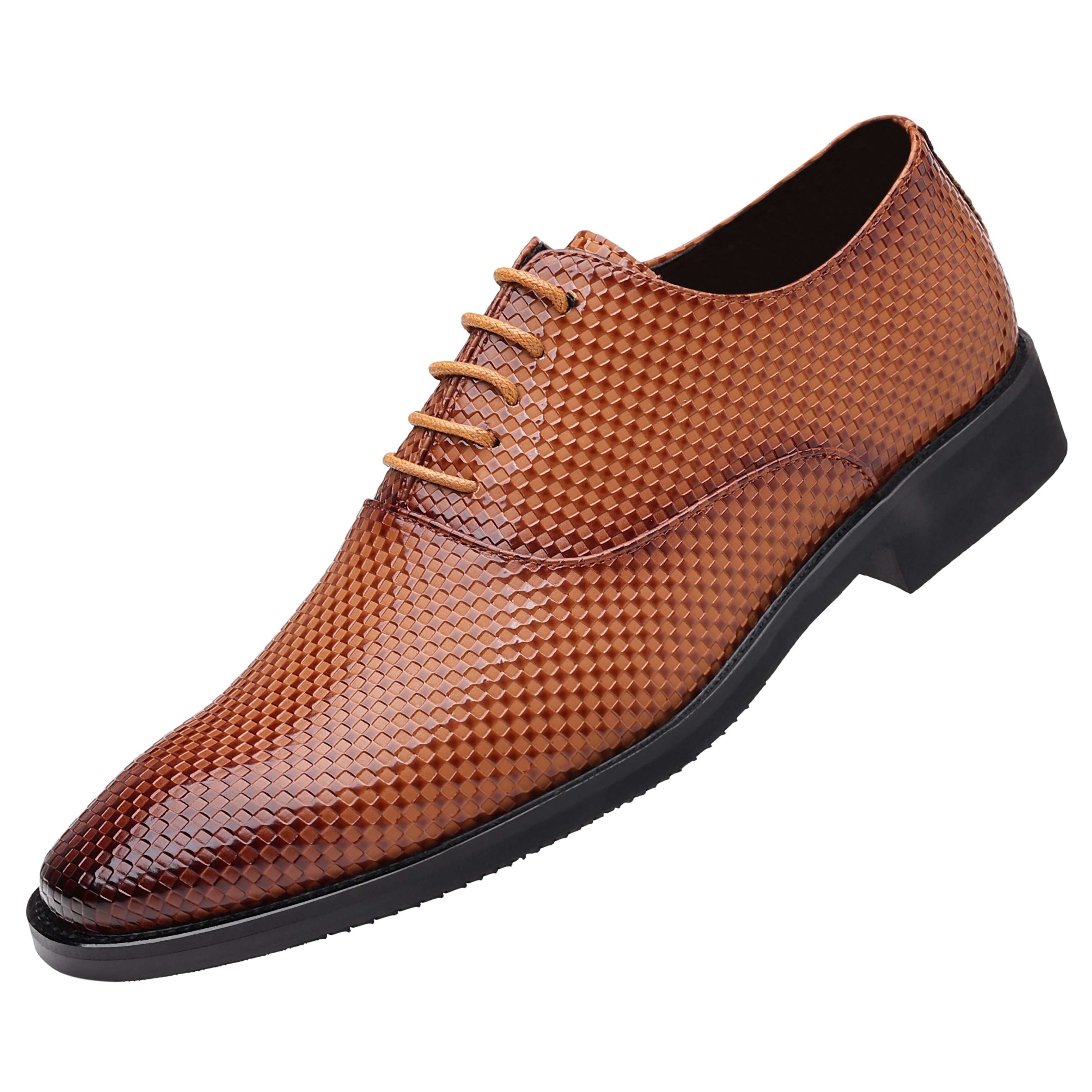 Zapatos Oxford lisos a cuadros para hombre