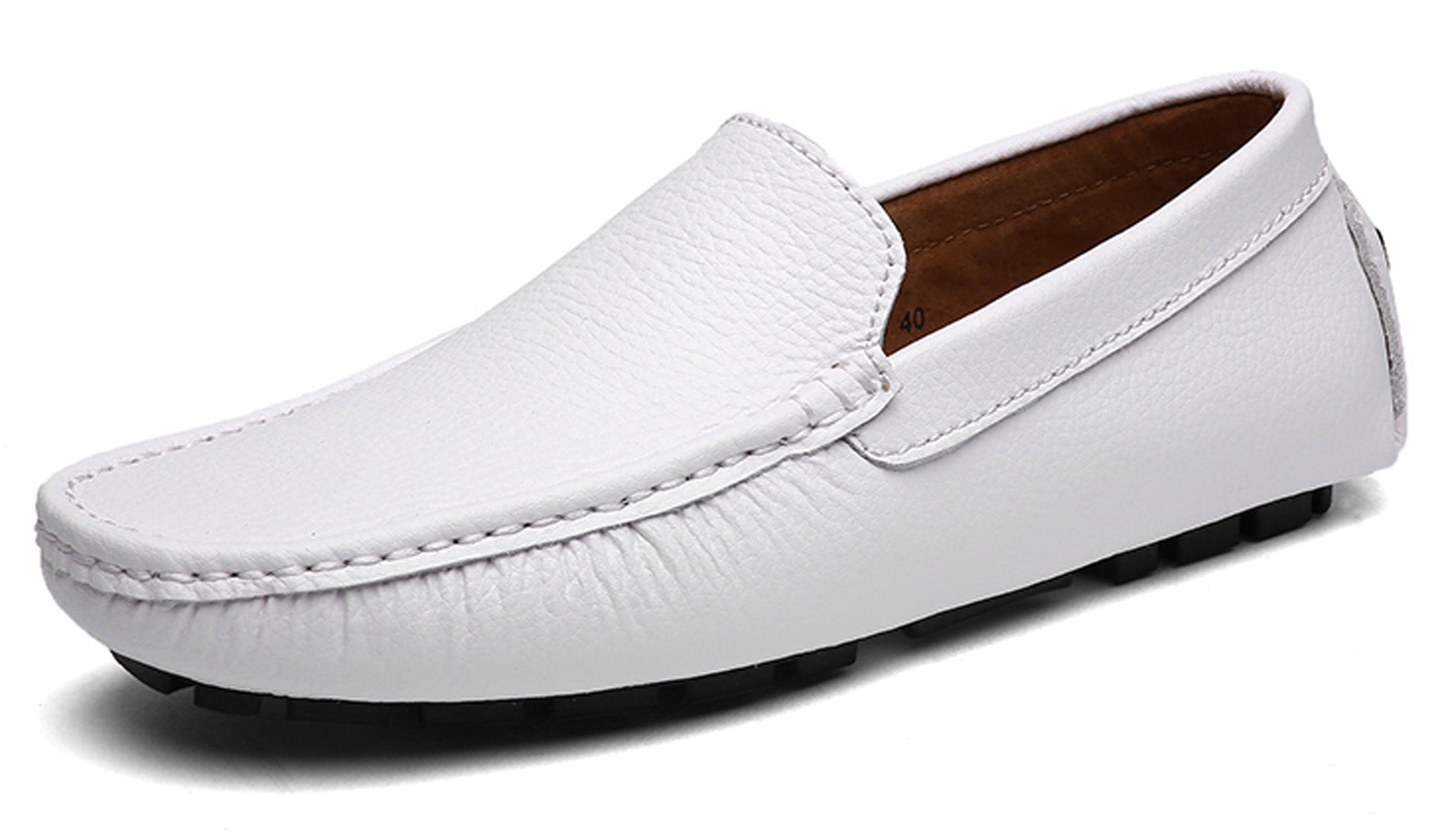 Mocasines de conducción lisos cosidos para hombre
