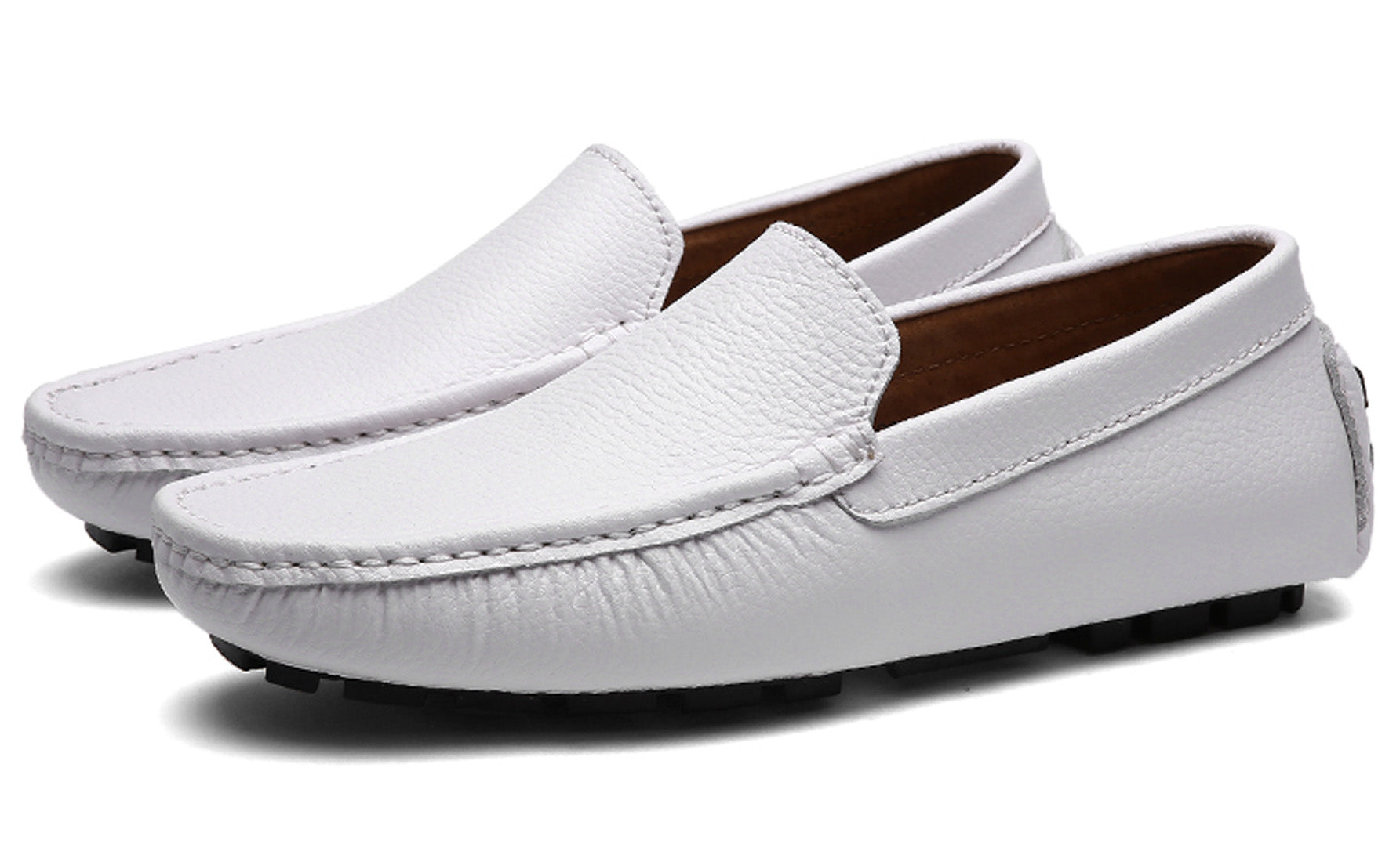 Mocasines de conducción lisos cosidos para hombre