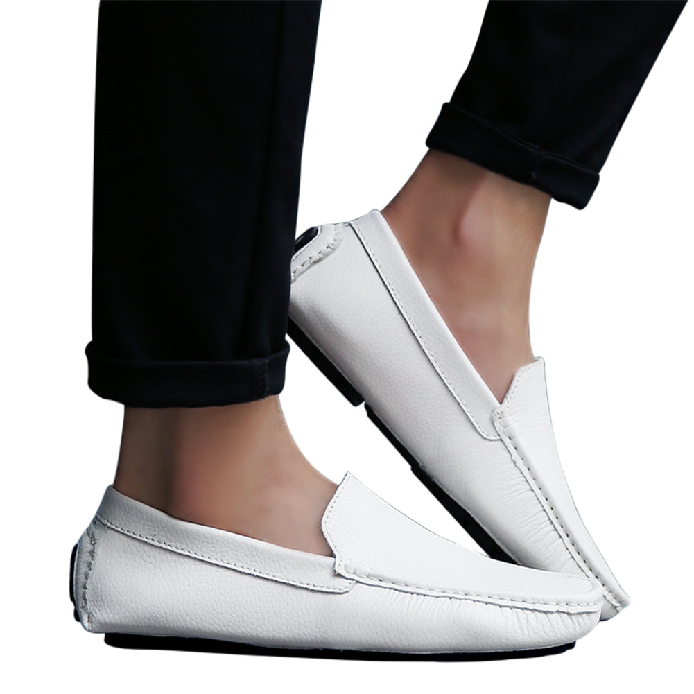 Mocasines de conducción lisos cosidos para hombre
